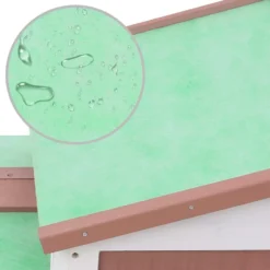 VIDAXL Clapier Large D'extérieur Marron Et Blanc 145x45x85 Cm Bois -Vert Jolie Soldes Boutique 64996c4a28ceb2.72286596